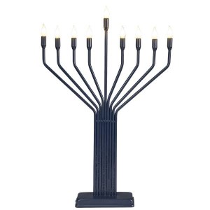 Picture of Electric LED Menorah Knesset Style Large Size Navy 24"